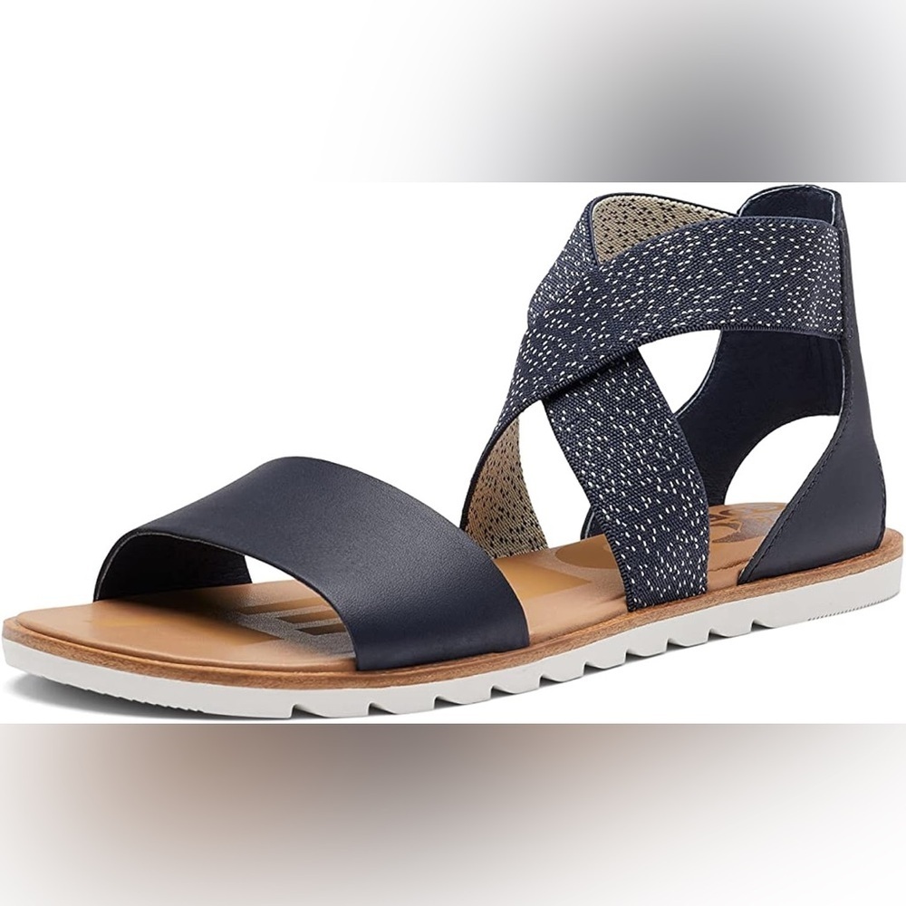 Sorel Women's Ella II Sandal Nocturnal Sea Salt Navy Blue